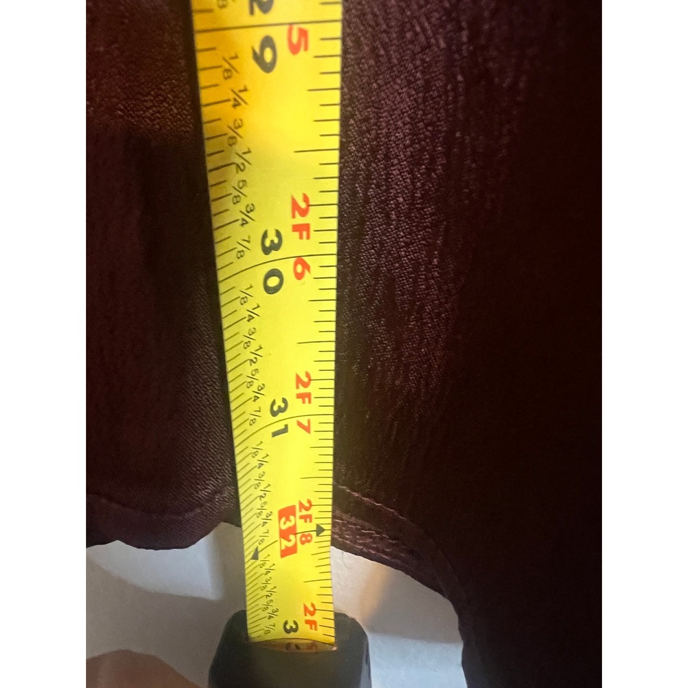 Zara Womens Burgundy Satin Long Sleeve Keyhole Back Mini Dress Size Medium Wine - Picture 5 of 5